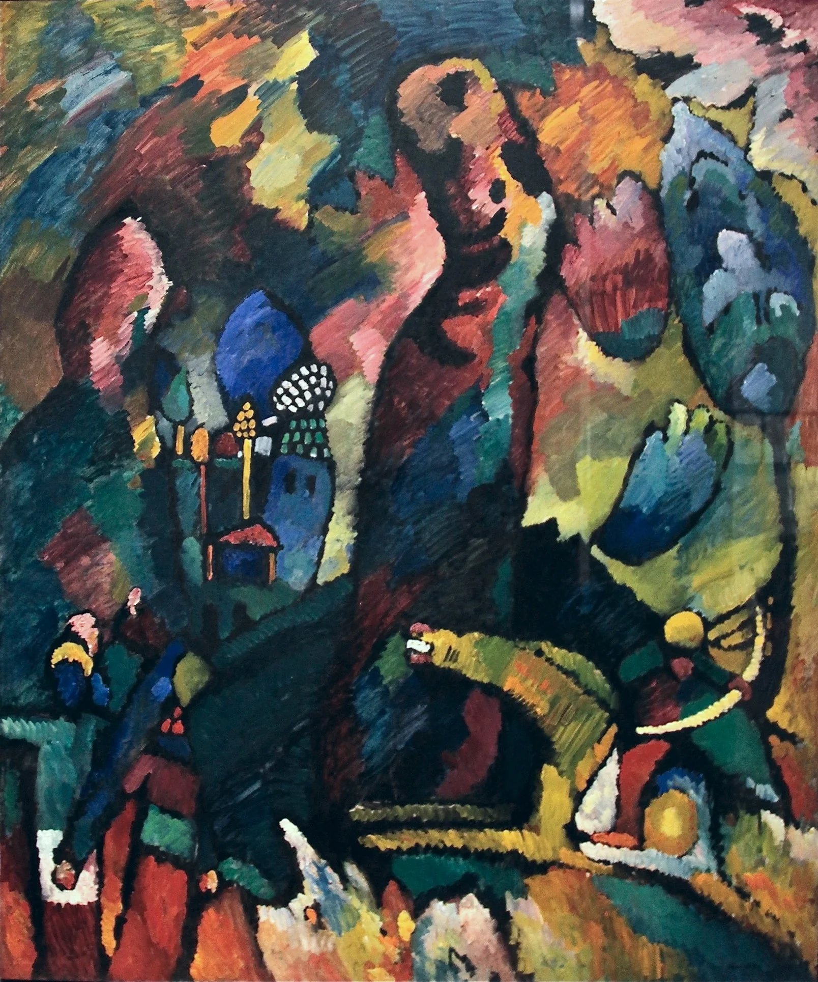 Picture with an Archer, by Wassily Kandinsky, oil, 1909