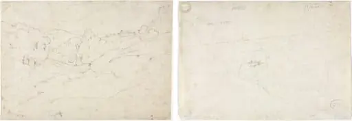View of Marino (recto); Sketch for a Landscape (verso)