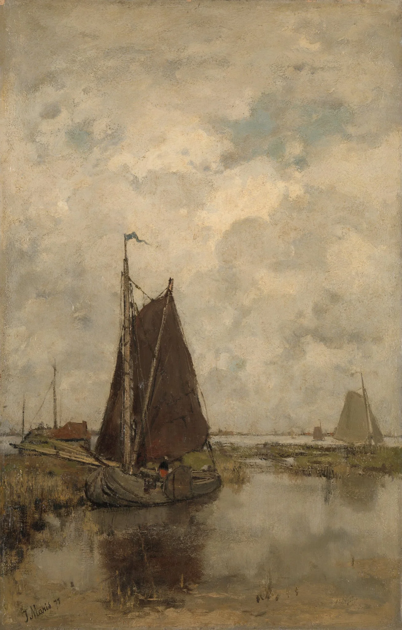 Ships in Dull Weather, by Unknown, unspecified, 1877