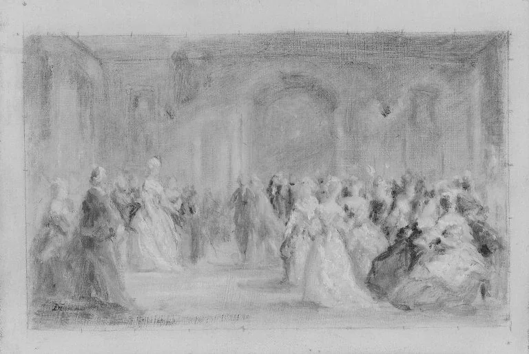 Sketch for The Republican Court, by Daniel Huntington, oil, 1861