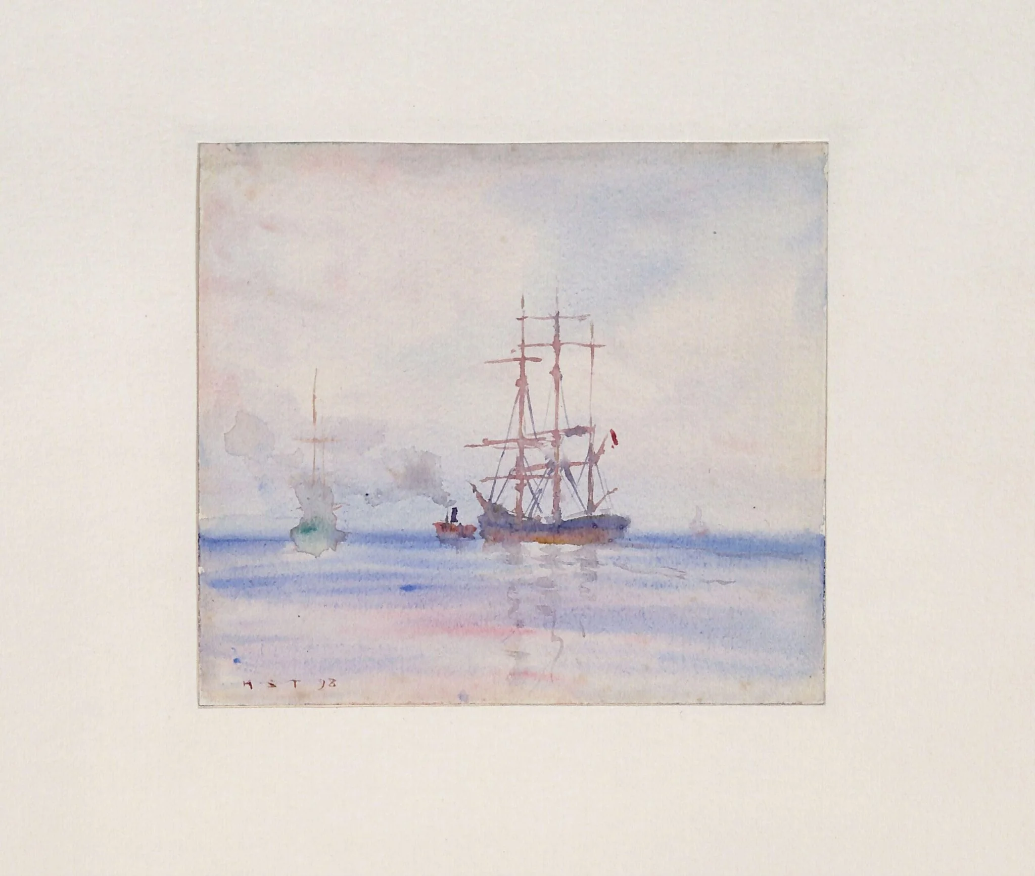 Study of Shipping, by Henry Scott Tuke, watercolor, 1898