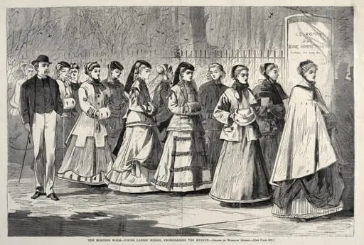 The Morning Walk - Young Ladies' School Promenading the Avenue