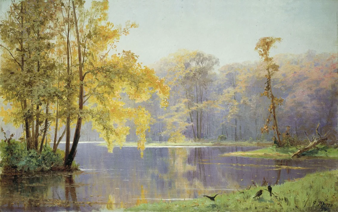 A fall day in the Lefortovo palace garden in Moscow