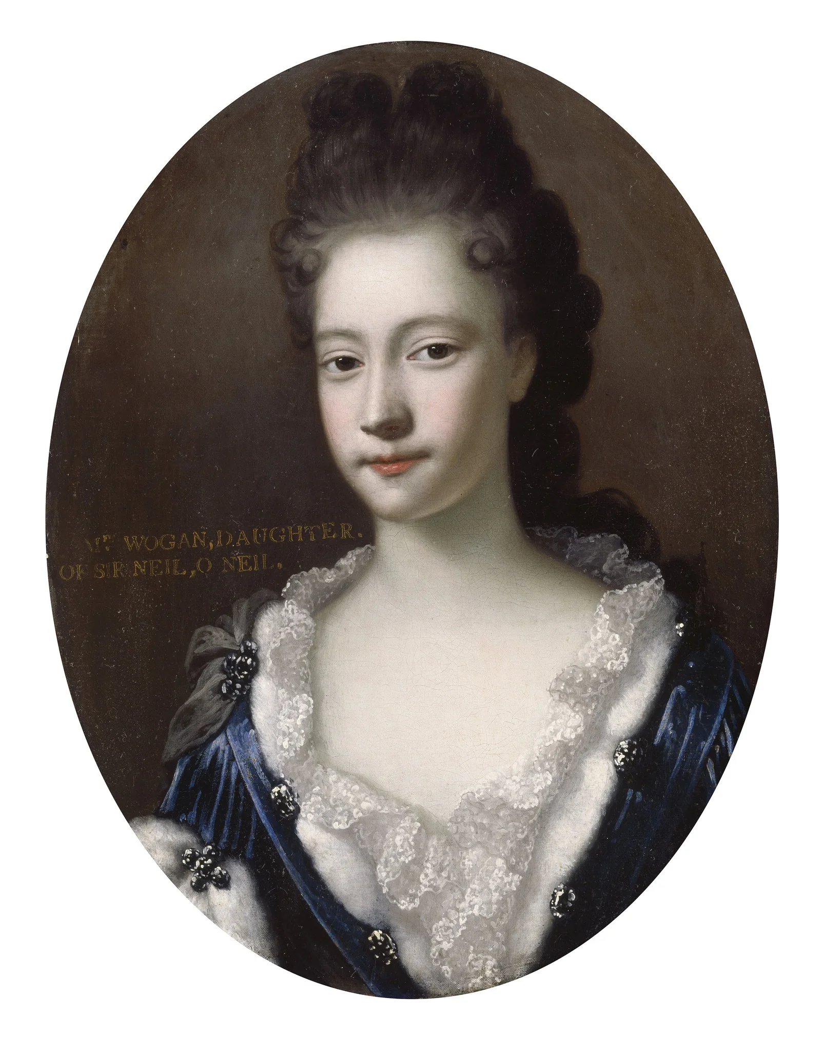 Portrait of Rose O'Neill, later Mrs Nicholas Wogan, by Garret Murphy, oil, 1698