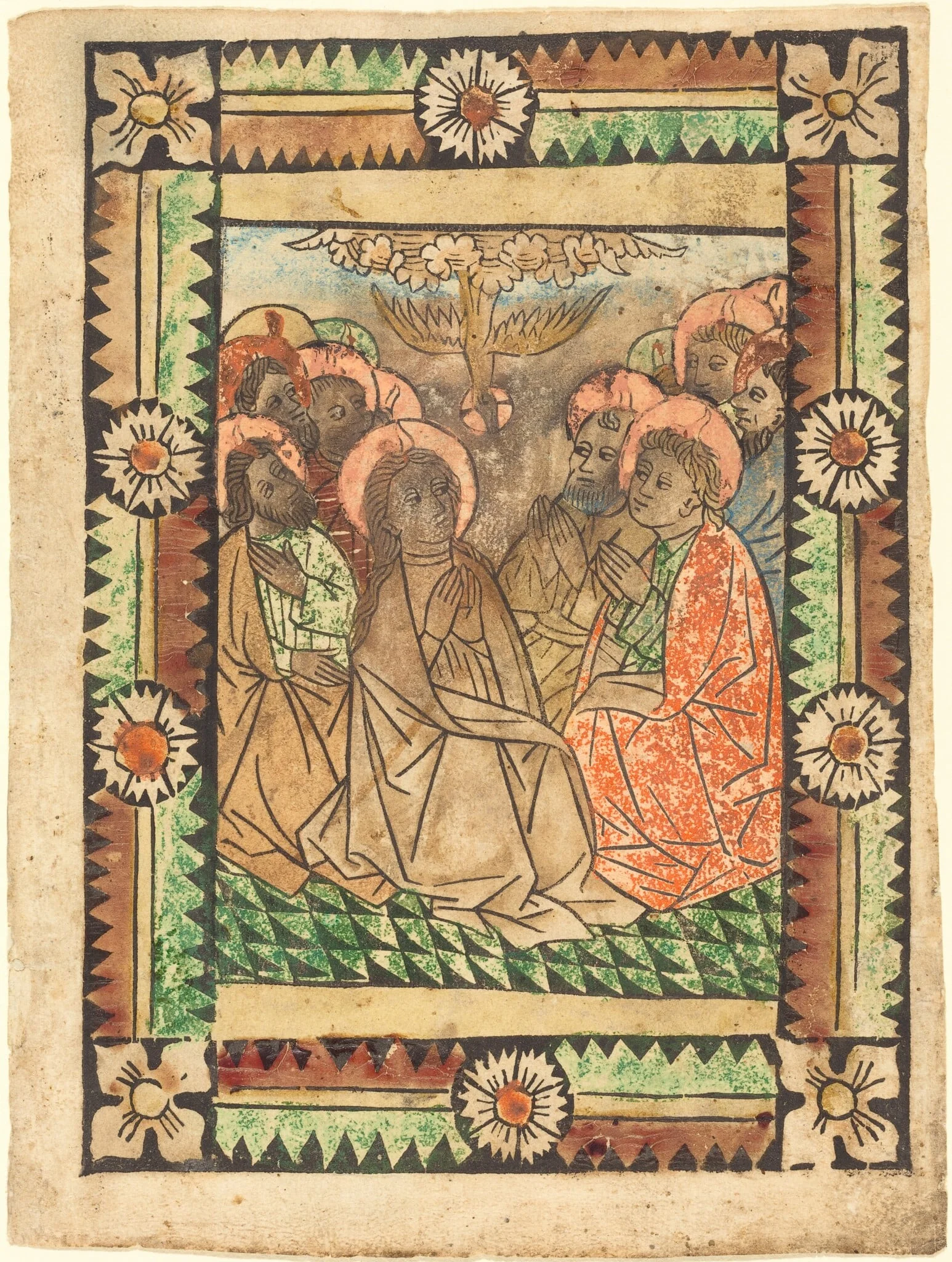 The Descent of the Holy Ghost, by German 15th Century, ink, 1450