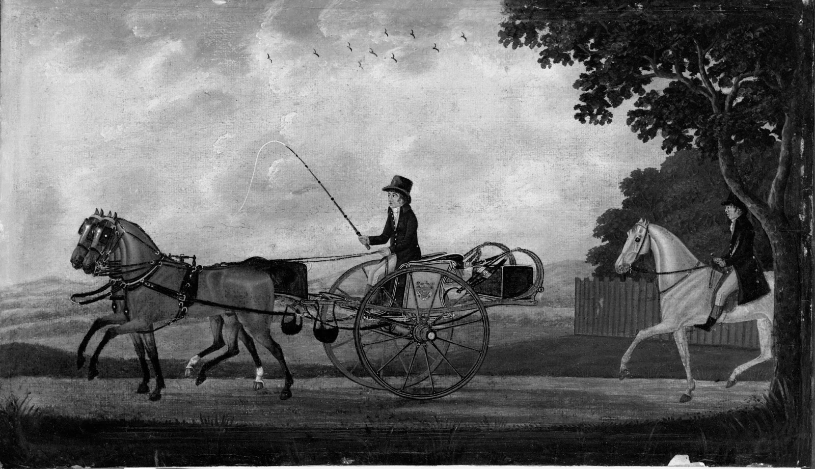 Pair in Trotting Gig, by John Cordrey, unspecified, 1800