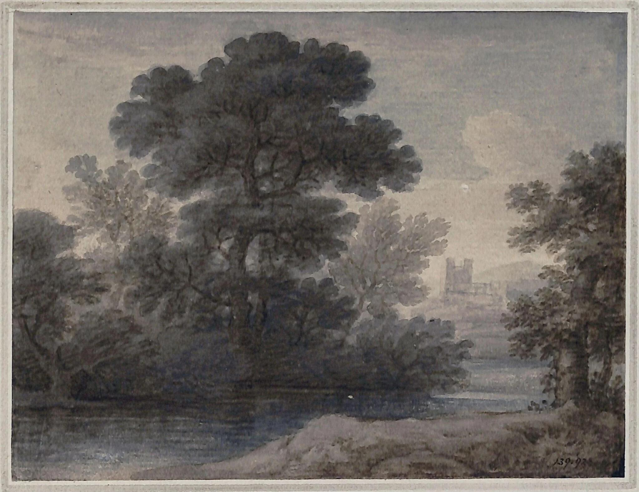 Landscape with river and castle