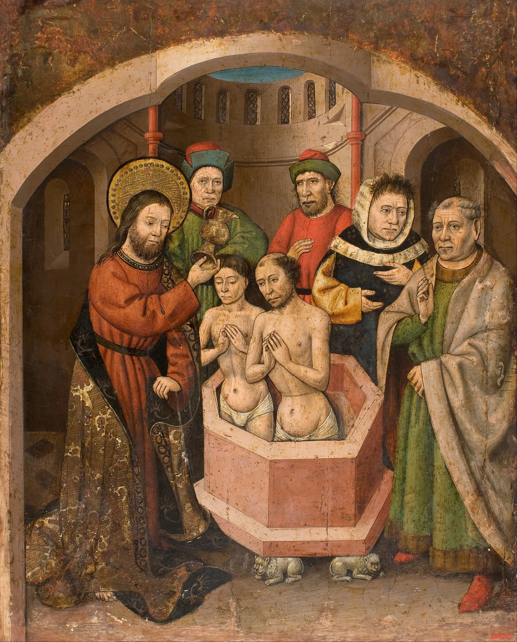 Saint Bartholomew Baptising, by Unknown, unspecified, 1450