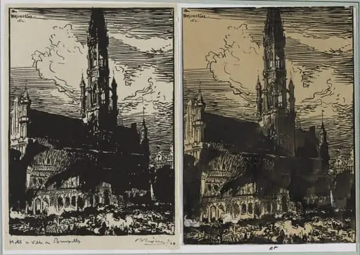 Hôtel de Ville de Bruxelles en feu