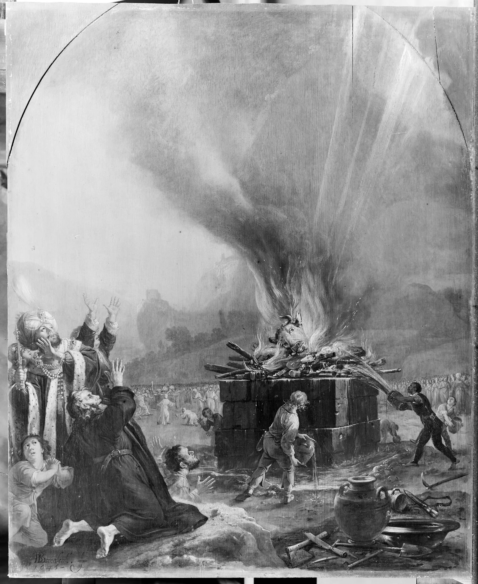 Elijah's Sacrifice, by Unknown, 1645
