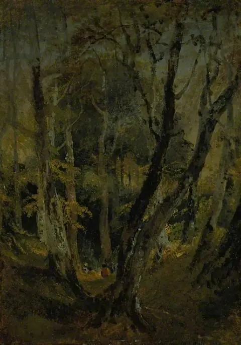 A Beech Wood with Gypsies seated in the Distance