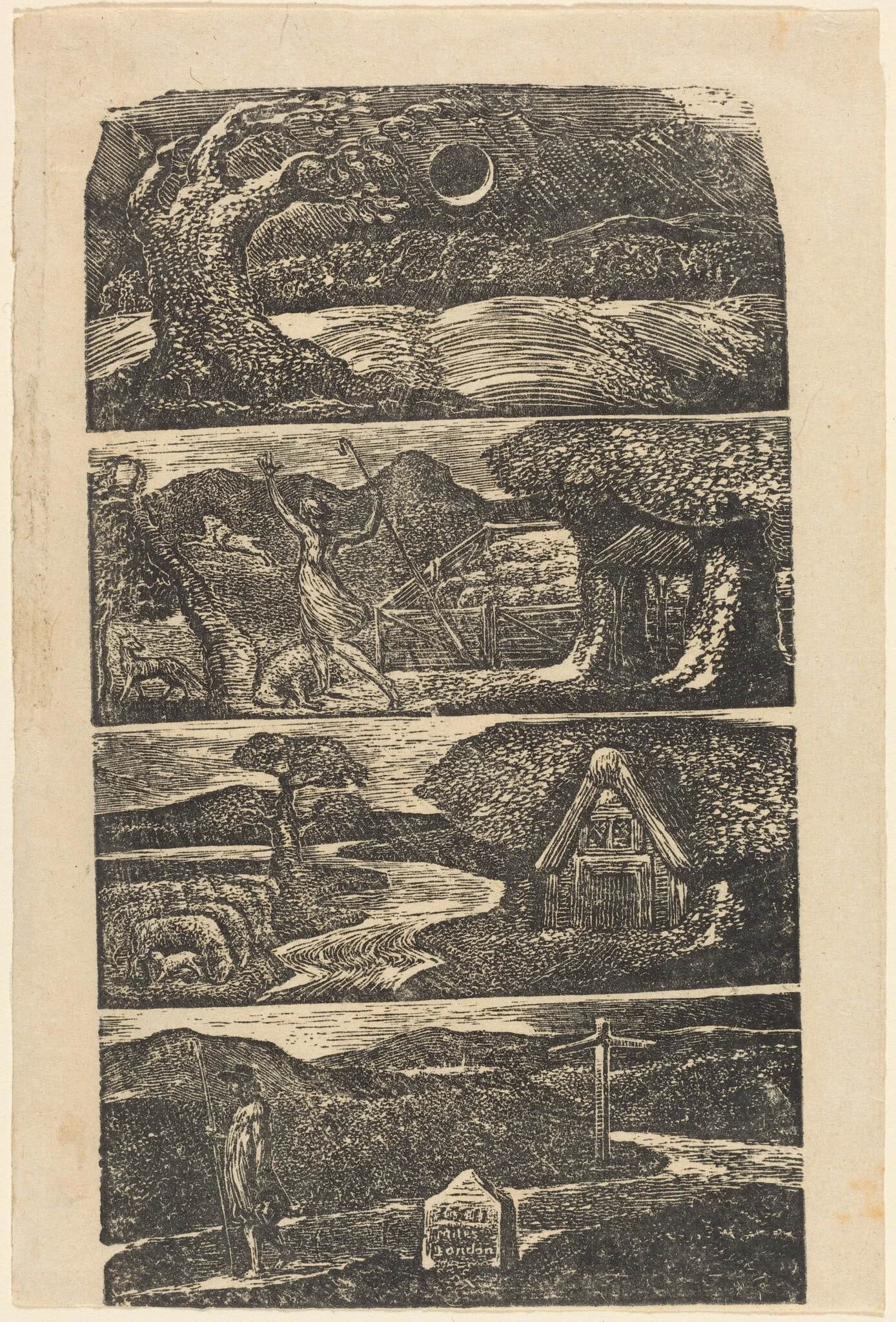 The Pastorals of Virgil, by William Blake, ink, 1821