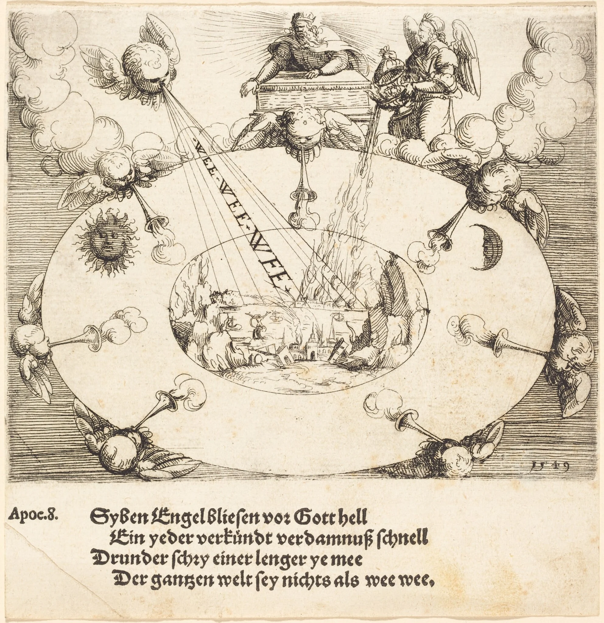 The Opening of the Seventh Seal, by Augustin Hirschvogel, ink, 1549