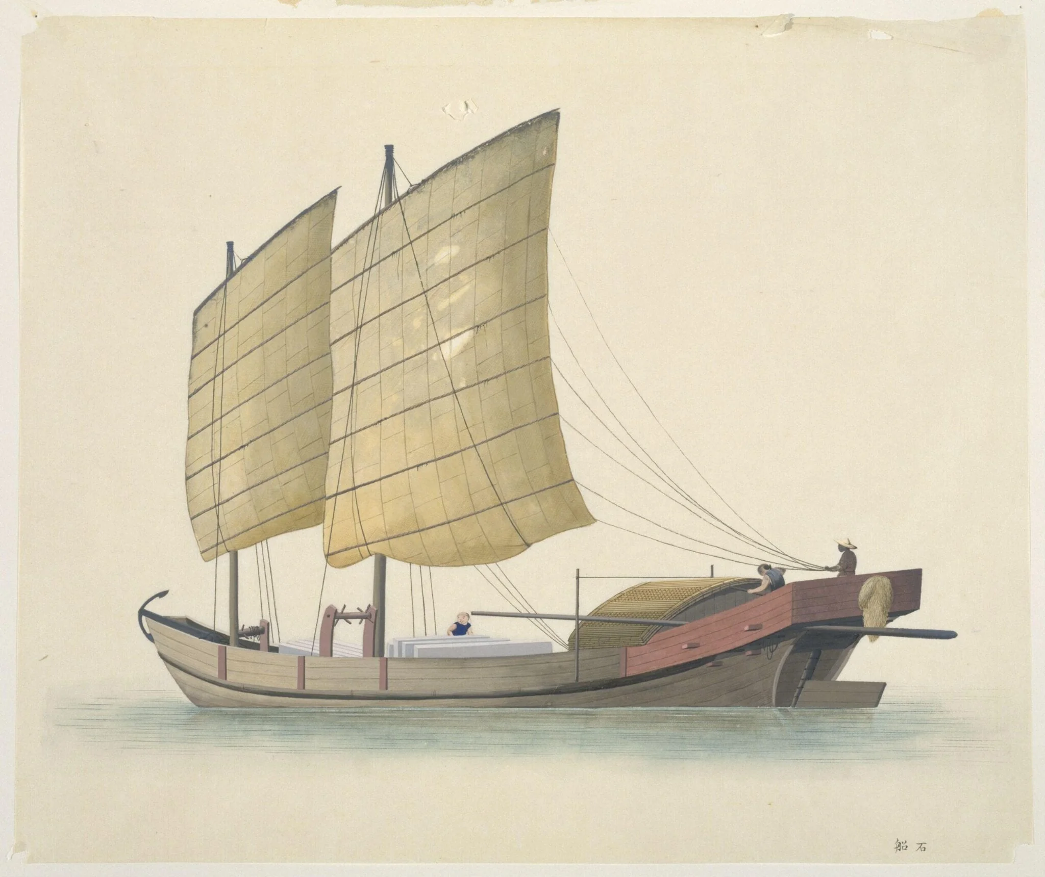 Stone Slabs Boat, by Unknown, paint, 1810