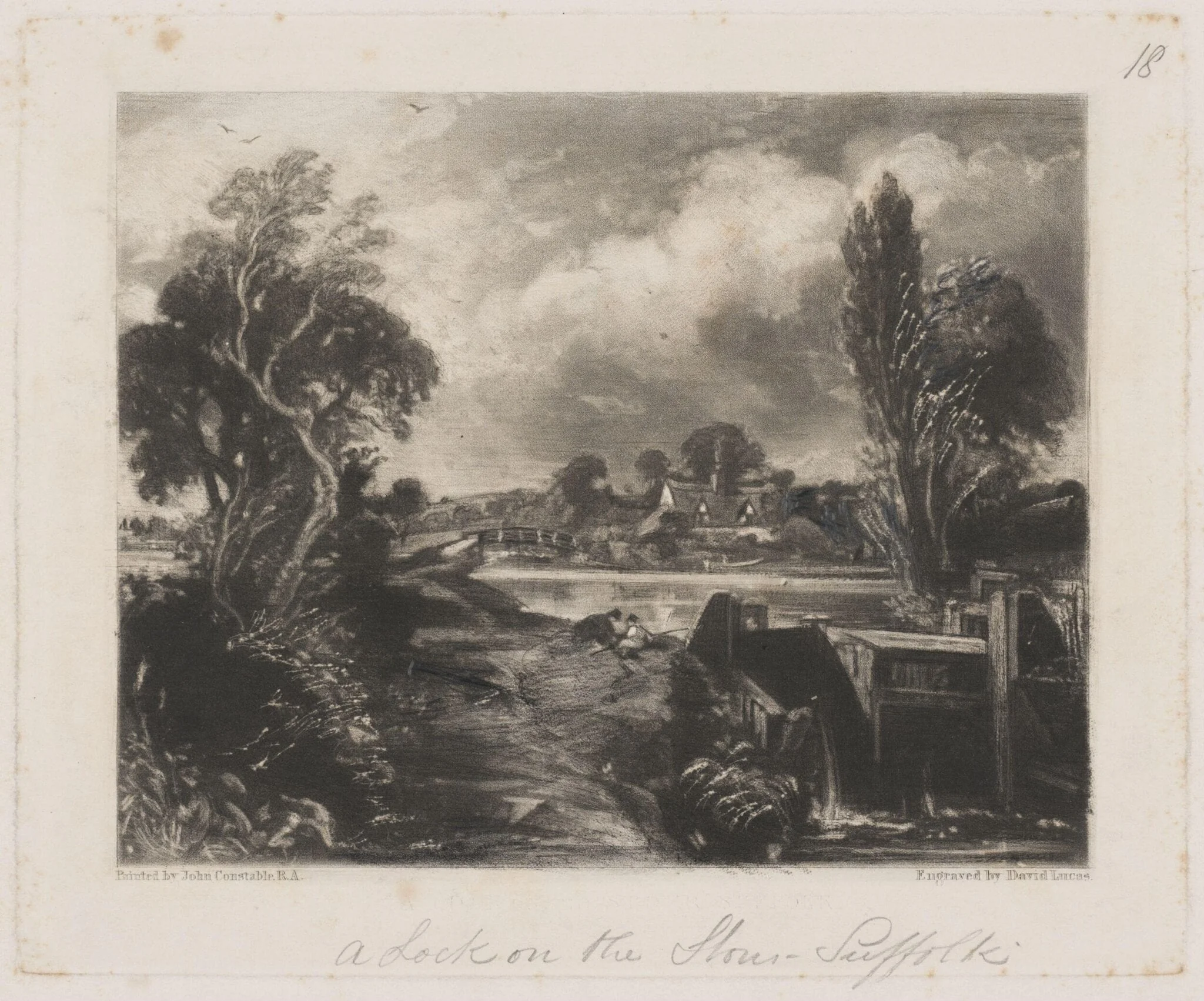 A Lock on the Stour, Suffolk, by John Constable, 1850