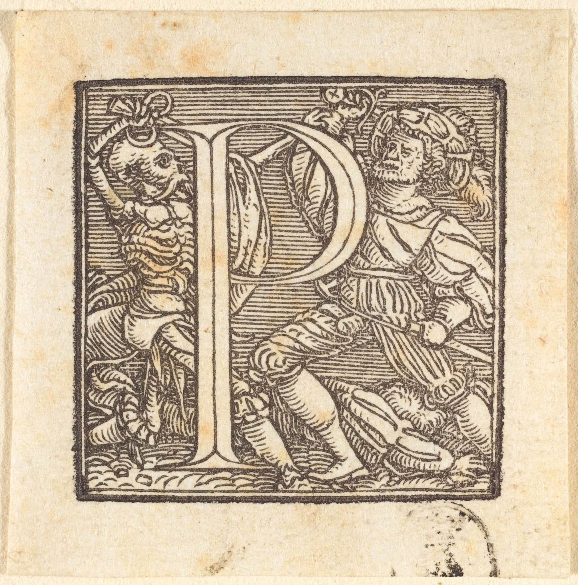 Letter P, by Hans Lützelburger, ink, 1523