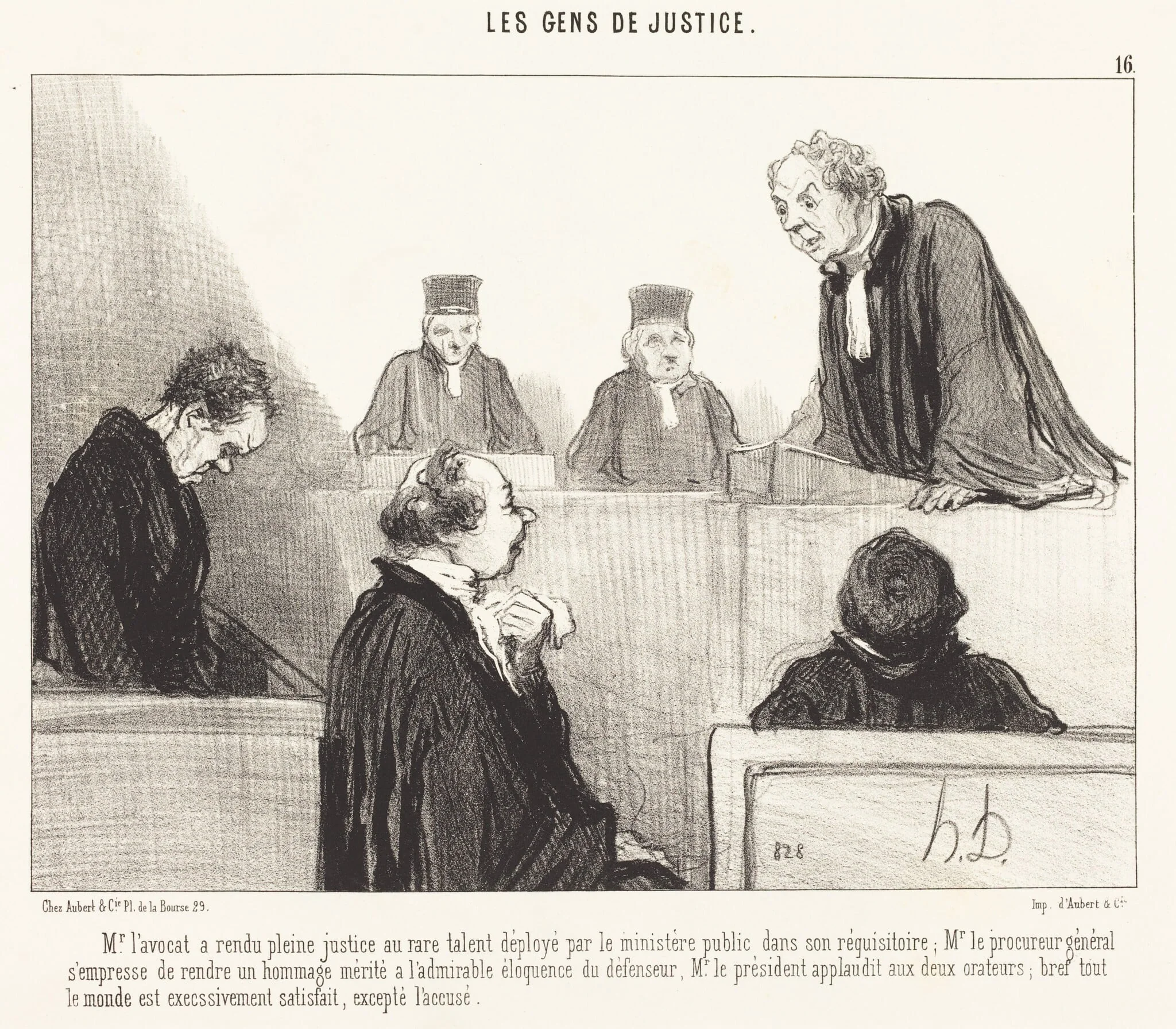Mr. l'avocat a rendu pleine justice..., by Honoré Daumier, ink, 1846