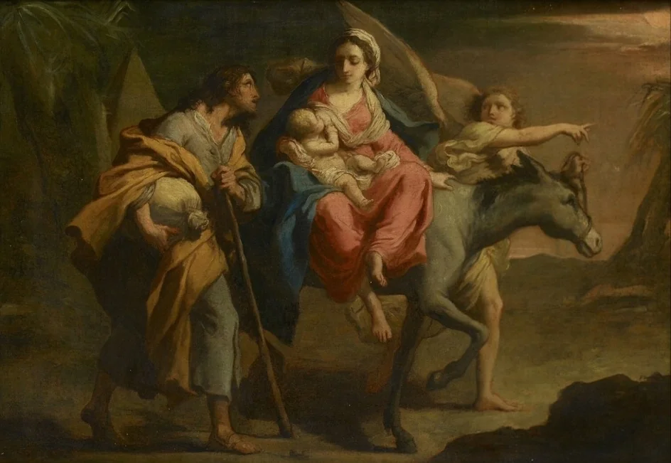 The Flight into Egypt, by Gaetano Gandolfi, oil, 1778