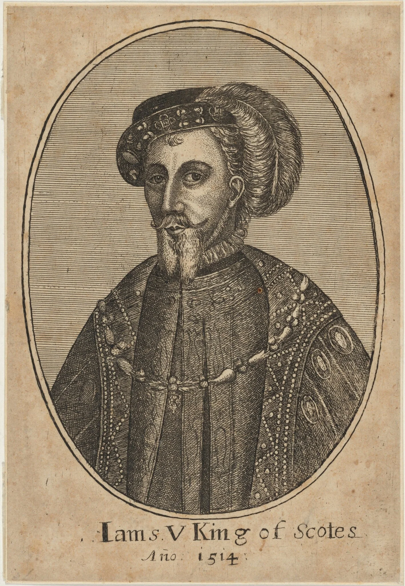 James V, King of Scotland, by Unknown 19th Century, ink, 1681