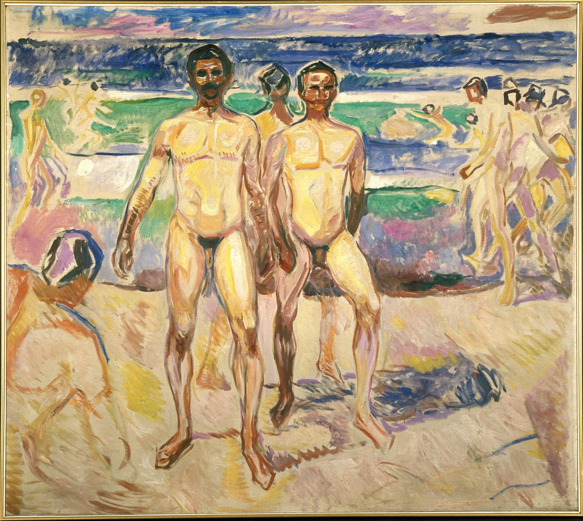 Bathing Men, by Edvard Munch, oil, 1913