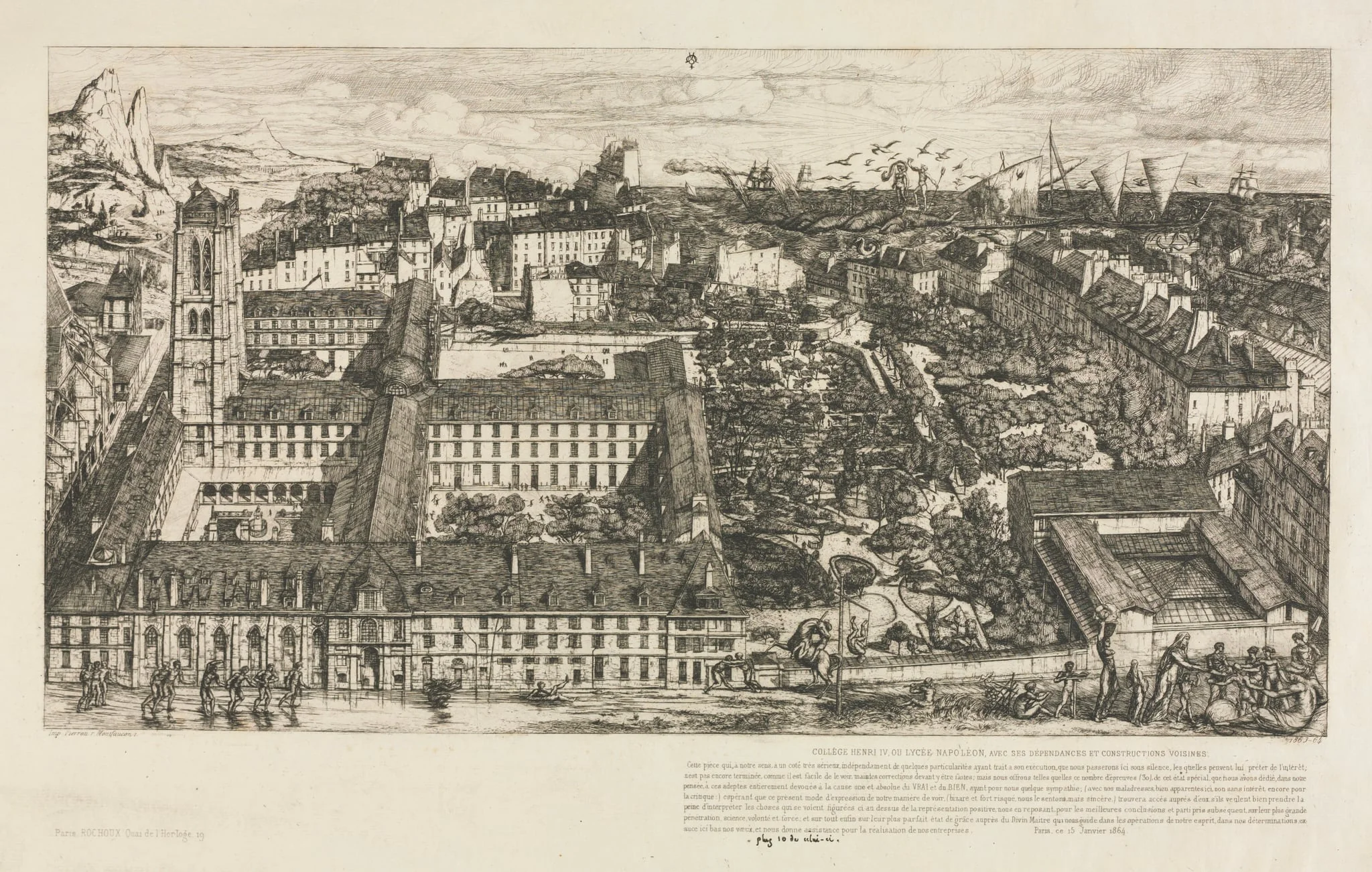 Henry IV College, by Charles Meryon, 1864