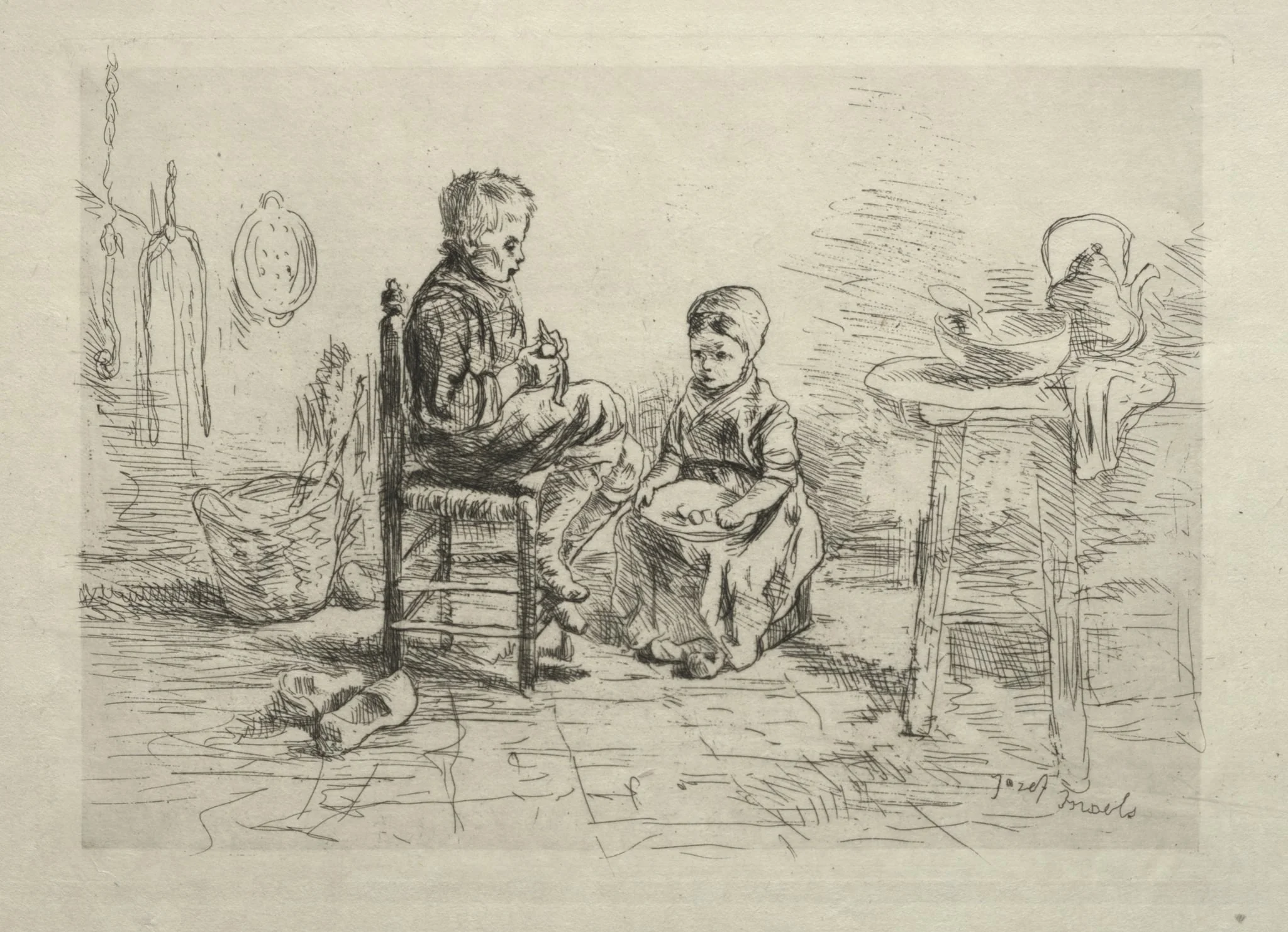 Peeling Potatoes, by Jozef Israëls, 1880