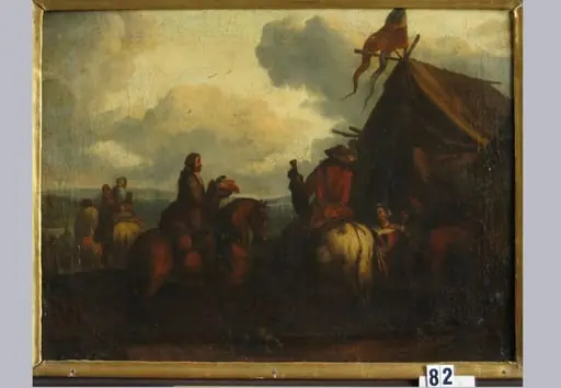 Cort de vivandieră cu drapel (în Reg. Inv.: Cort de cantinieri cu drapel). Pandant: Cort de vivandieră cu cunună de frunze (în Reg. Inv.: Cort de cantinier cu cunună de frunze)