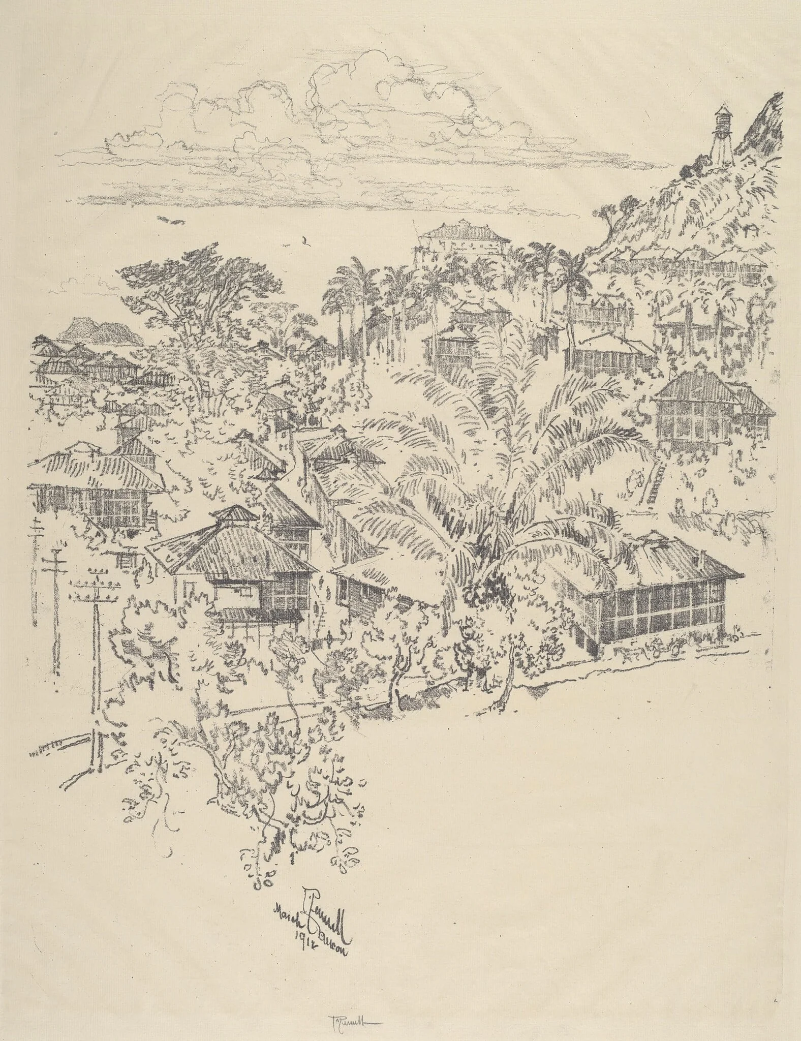 Offical Ancon, by Joseph Pennell, ink, 1912