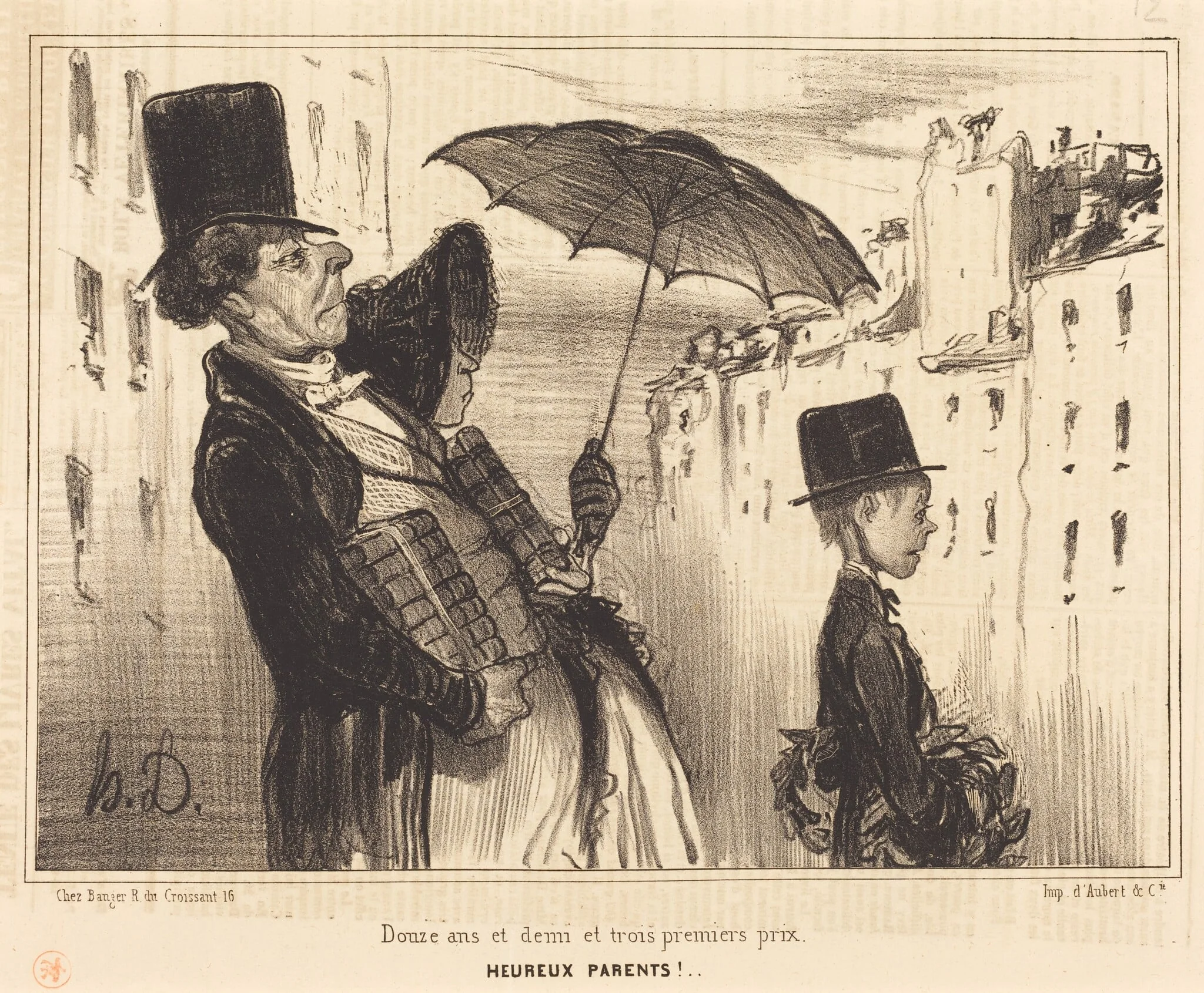 Douze ans et demi et trois premiers prix, by Honoré Daumier, ink, 1839