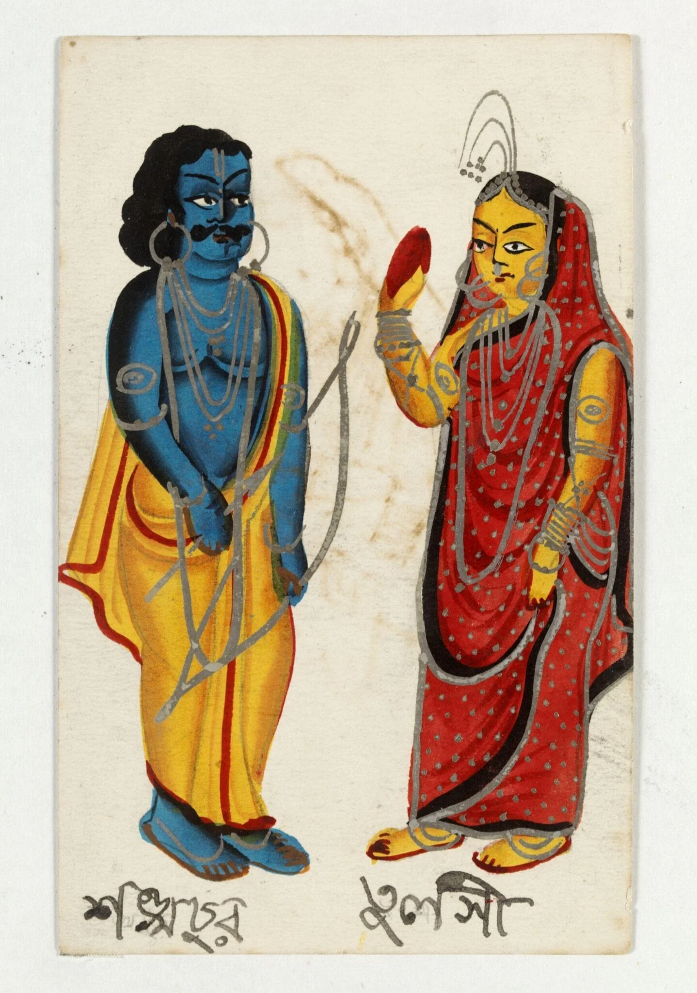 Sankhachur and Tulsi, by Unknown, paint, 1890