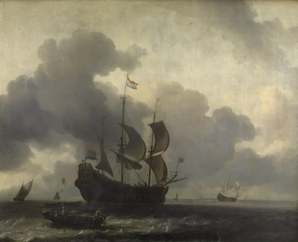 The Warship "De Jacob" at Anchor