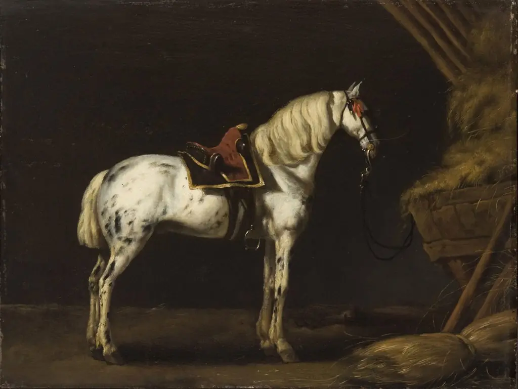 White Horse in a Stable