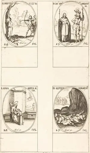 St. Christina; St. James, Apostle, and St. Christopher; St. Anne; Seven Sleepers of Ephesus