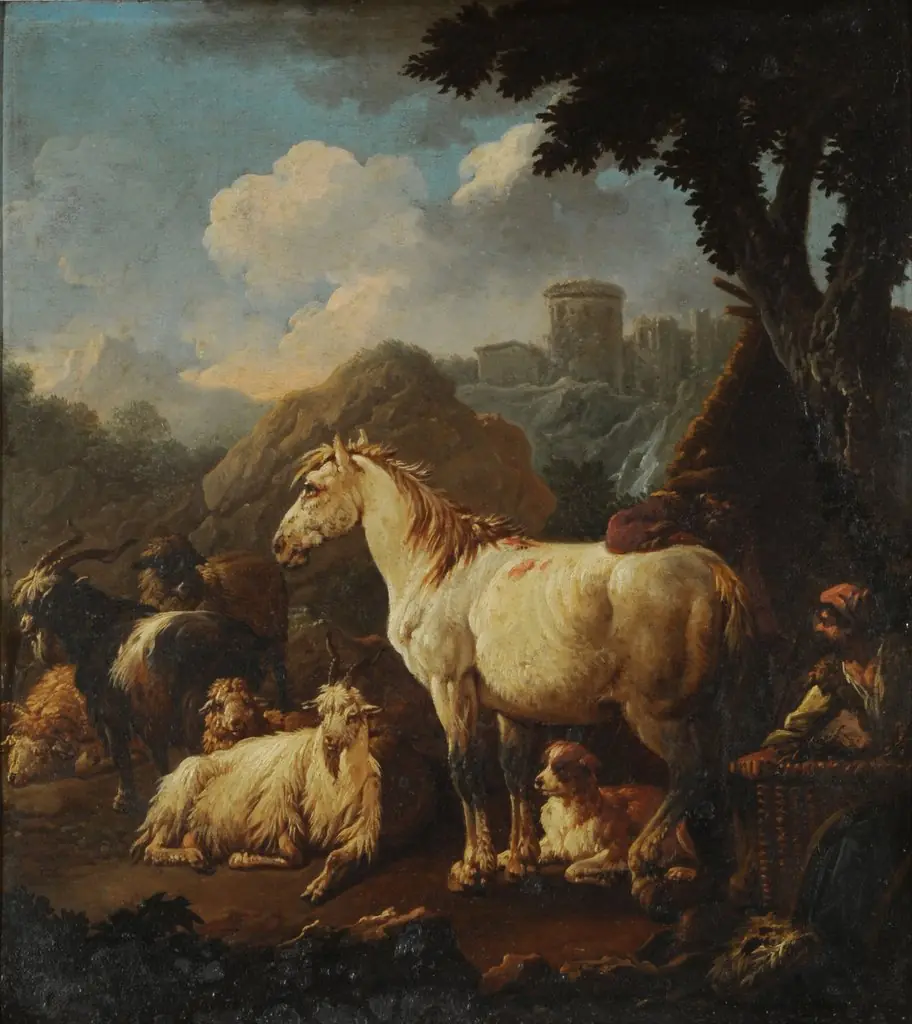 Shepherd and animals in a landscape