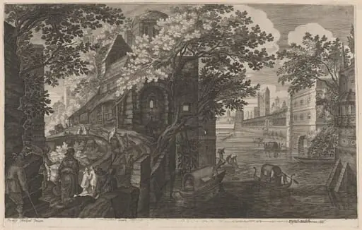 Gondolas on a River by a Palace