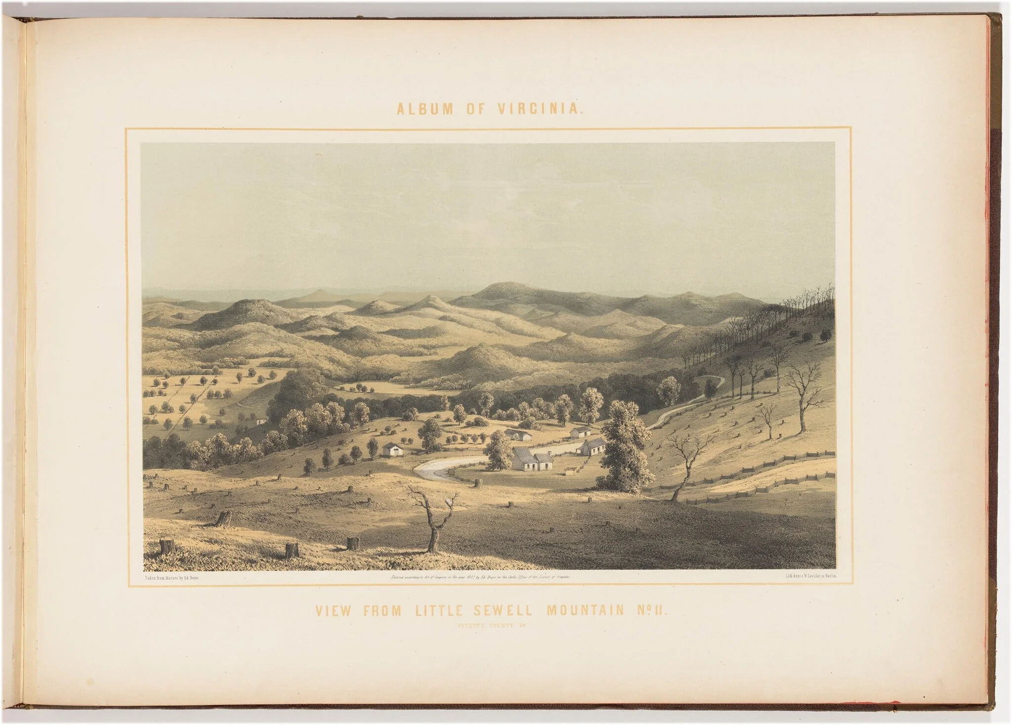 View from Little Sewell Mountain, No. 2, by Edward Beyer, ink, 1857