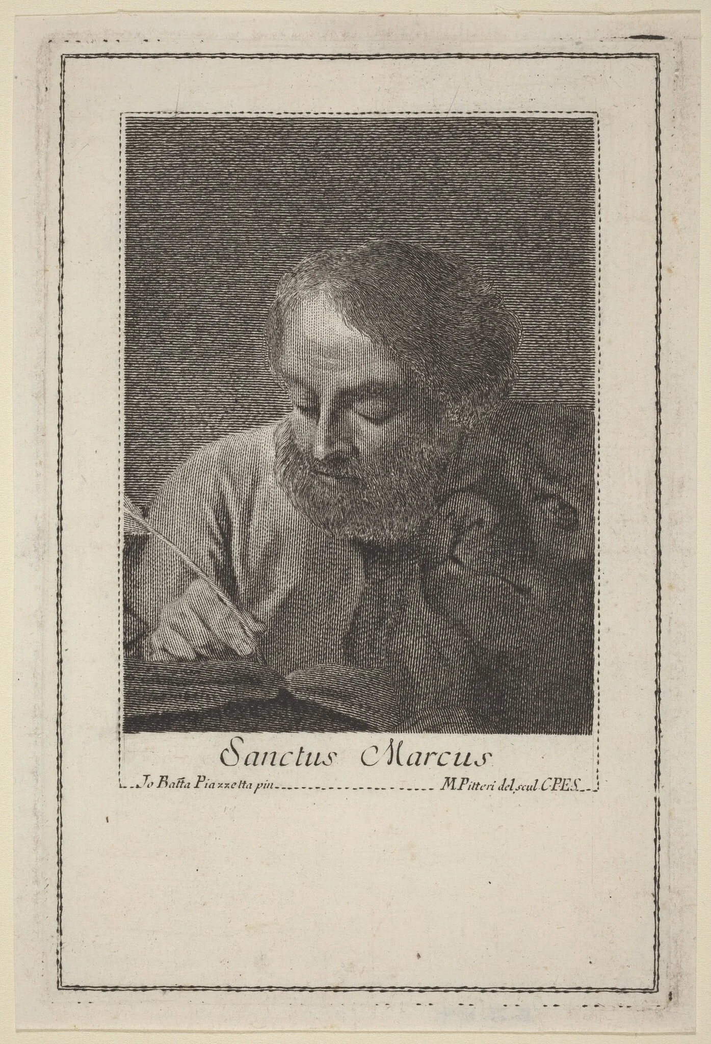 Saint Mark, by Marco Alvise Pitteri, ink, 1744