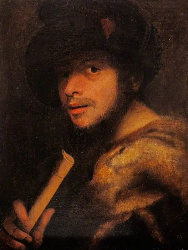 A Man Holding a Recorder