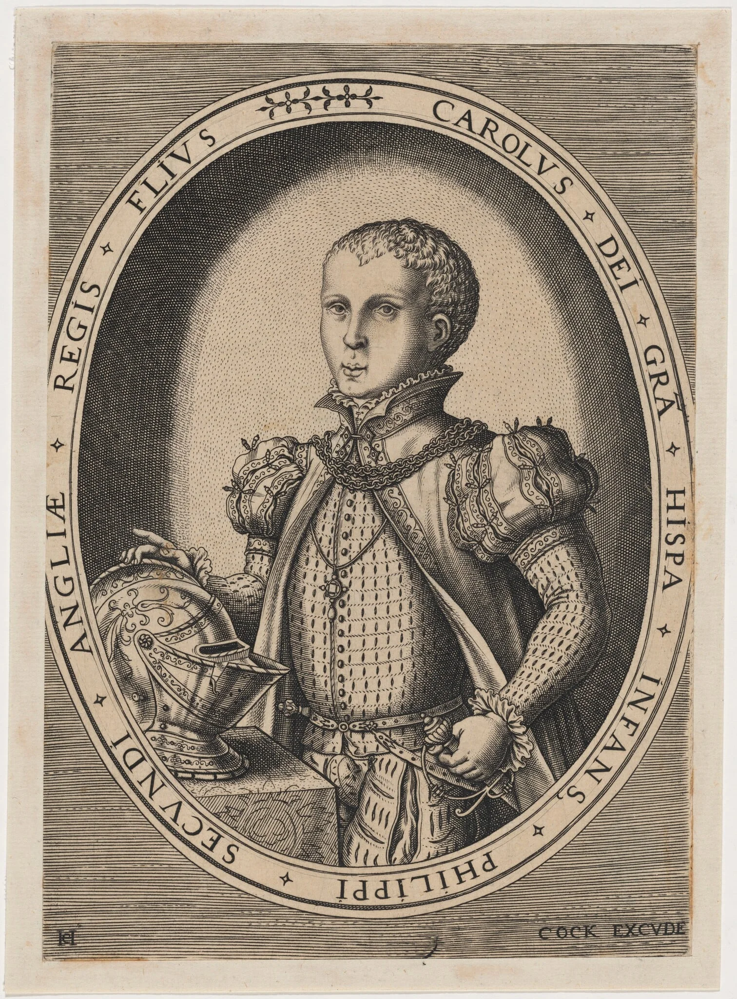 Don Carlos, Prince of Asturias, by Hieronymus Cock, ink, 1540