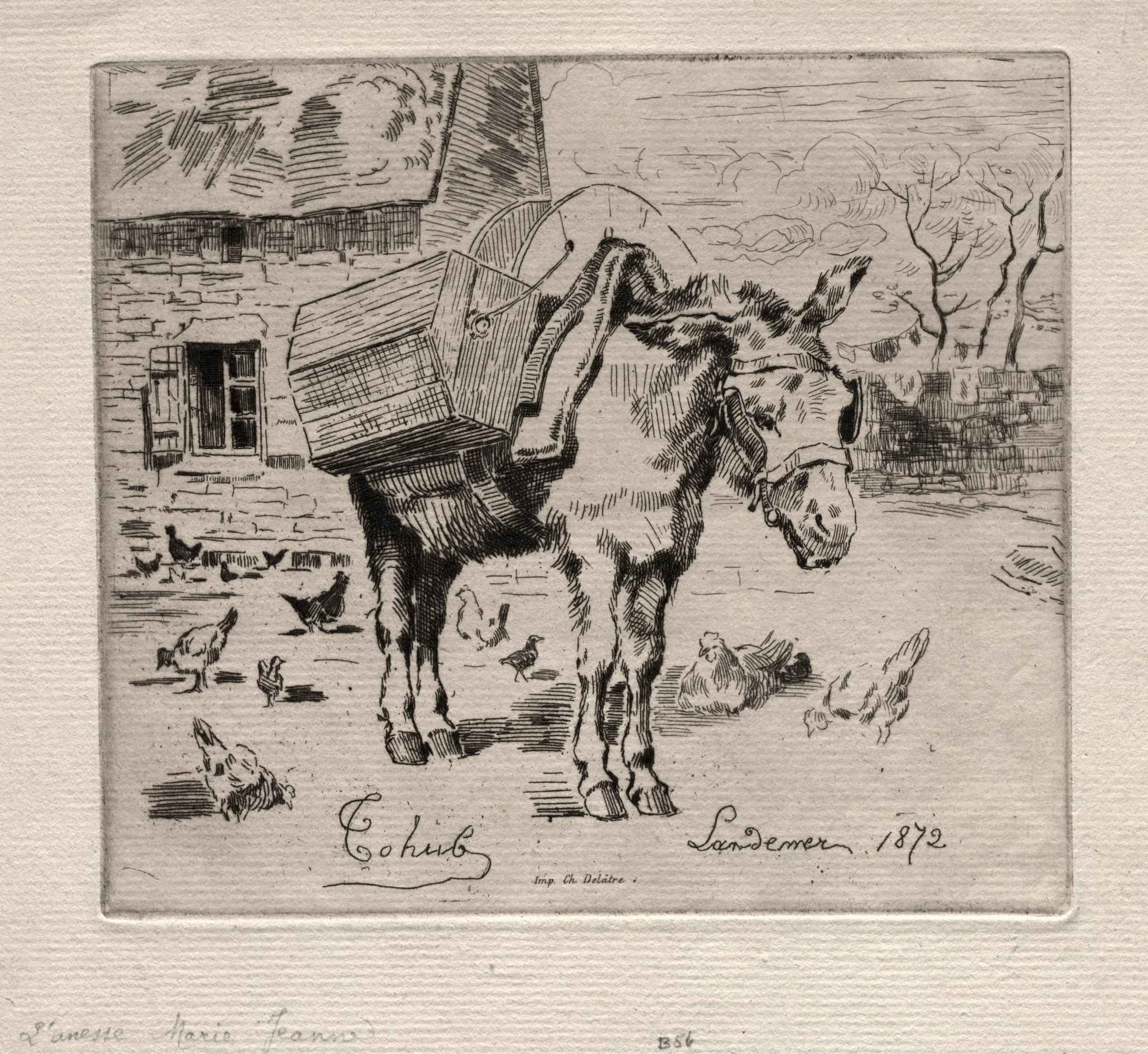 The Mule, Marie-Jeanne, by Félix-Hilaire Buhot, 1872