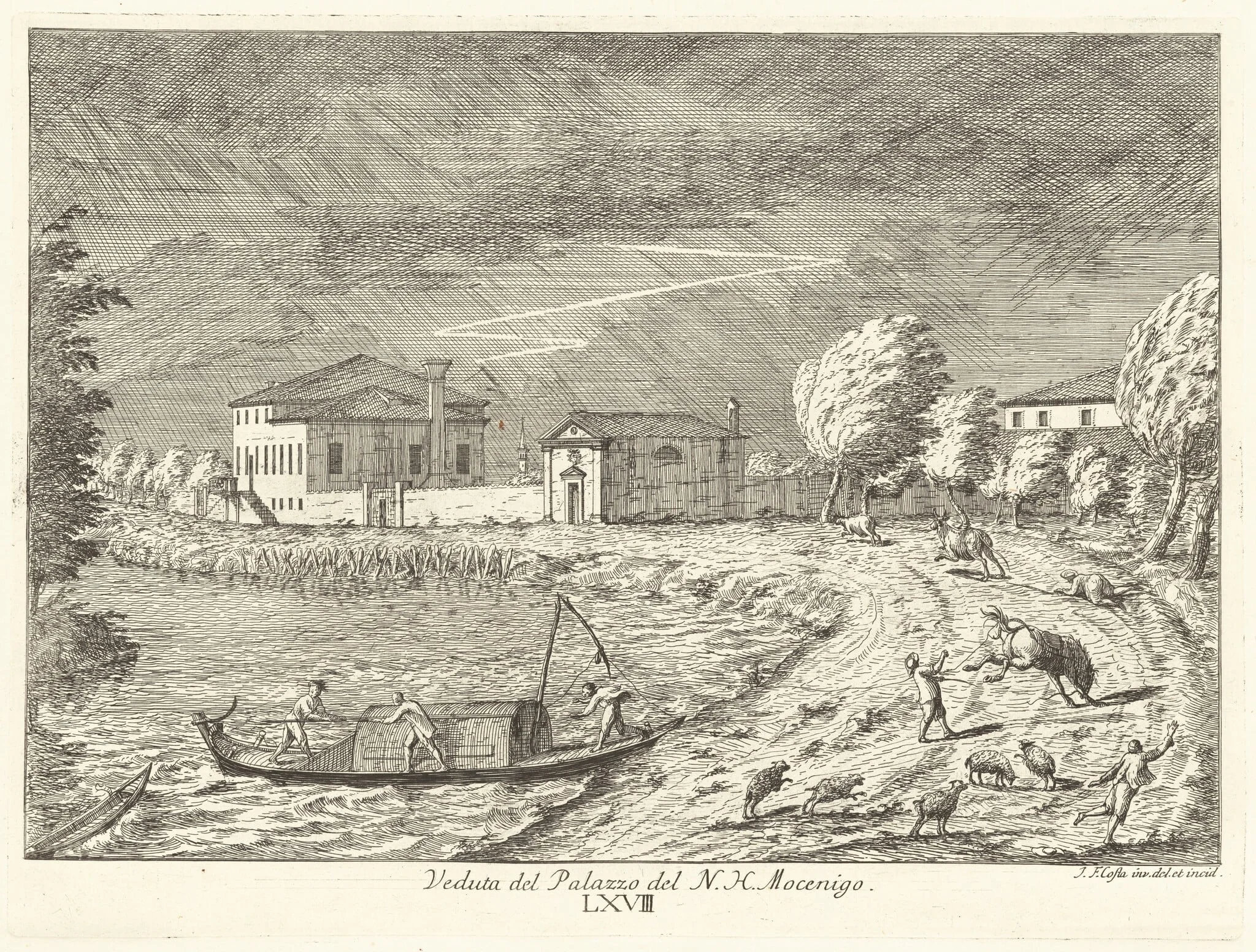 Villa Mocenigo, by Giovanni Francesco Costa, ink, 1762