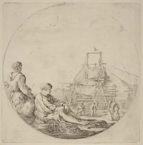 A Seated White Sailor and a Standing Black Sailor