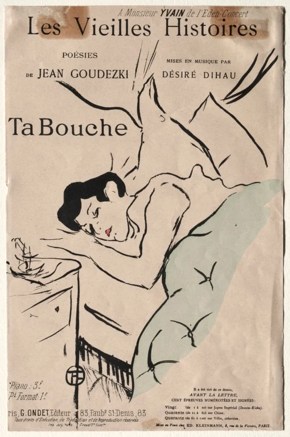 Les Vieilles histoires:  Ta Bouche, by Henri de Toulouse-Lautrec, 1893