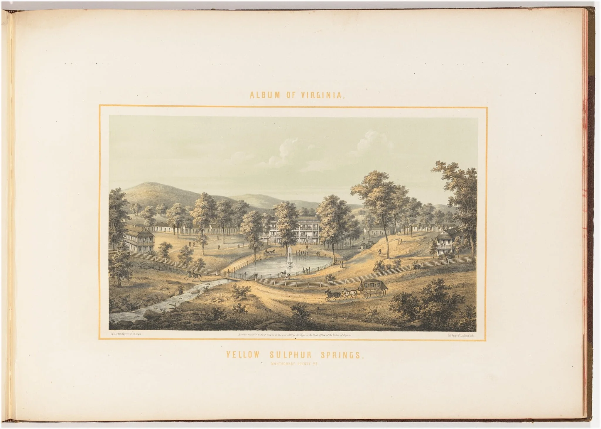 Yellow Sulphur Springs, by Edward Beyer, ink, 1857