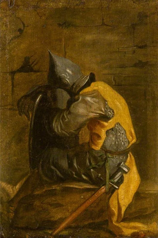 A Figure in Armour, by Unknown, oil, 1700