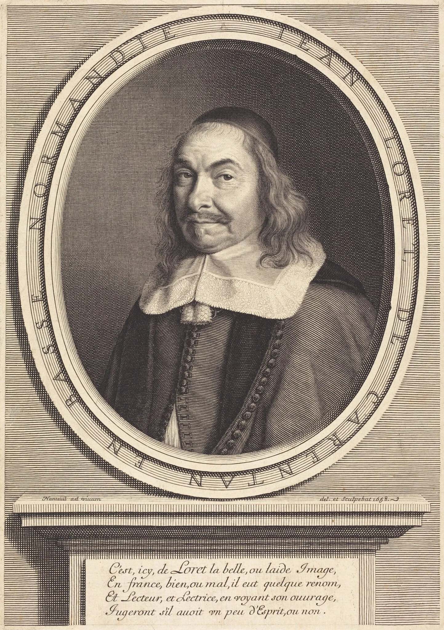 Jean Loret, by Robert Nanteuil, ink, 1658