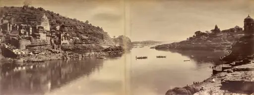 Two-Part Panorama with View of the Narmada River at Omkareshwar