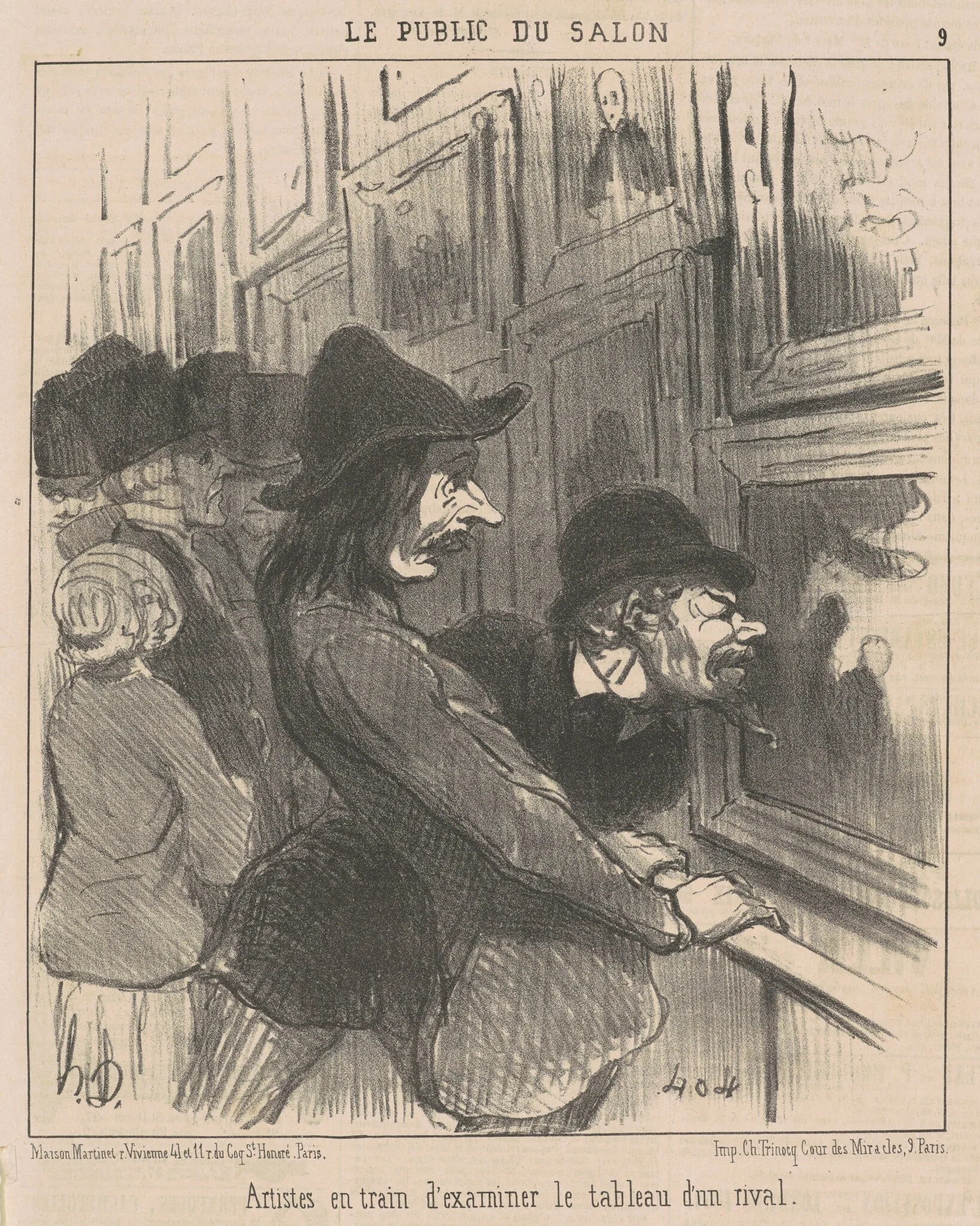 Artistes en train d'examiner ..., by Honoré Daumier, ink, 1852