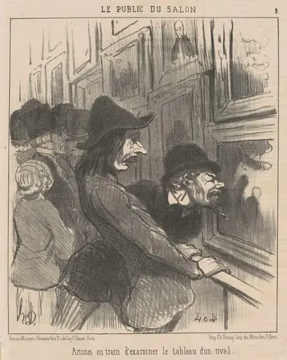 Artistes en train d'examiner ...