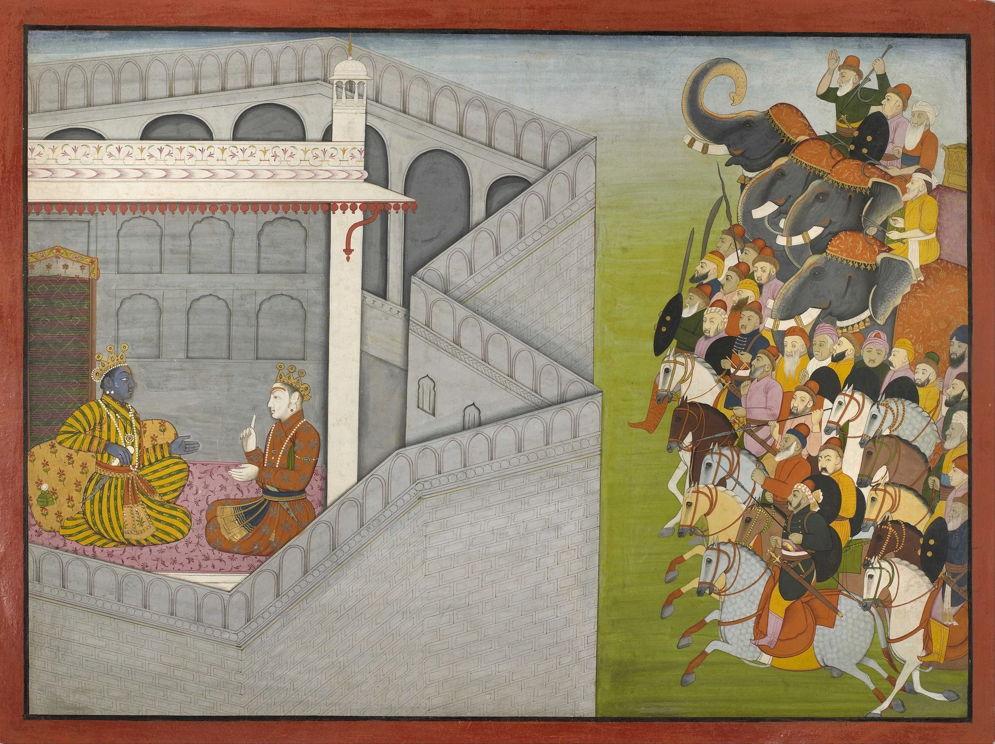 The Siege of Mathura by Jarasandha, by Fattu, unspecified, 1769